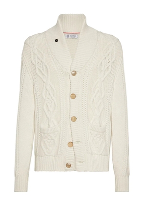 Brunello Cucinelli cable-knit cardigan - White