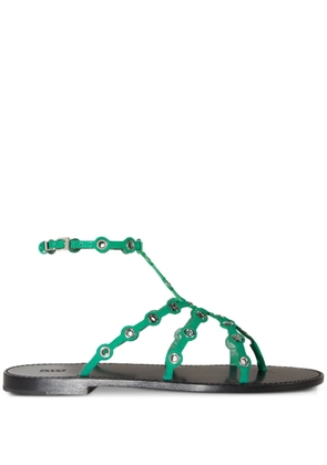 PUCCI eyelet-detail flat sandals - Green