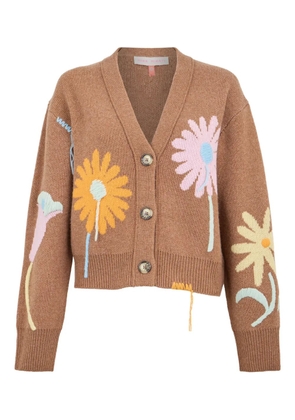 Mira Mikati floral-intarsia cardigan - Brown