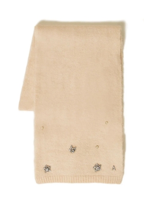 TWINSET floral-embellished scarf - Neutrals