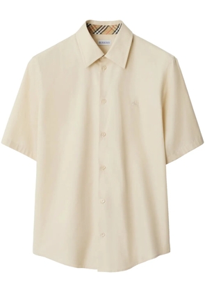 Burberry logo-embroidered shirt - Neutrals