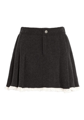 Barrie pleated cashmere-blend mini skirt - Black