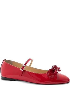 MACH & MACH bow embellished ballet flats - Red