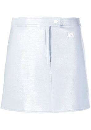 Courrèges logo patch miniskirt - Purple