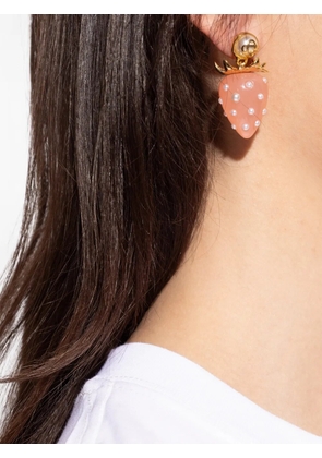 Casablanca strawberry-motif pearl earrings - Pink