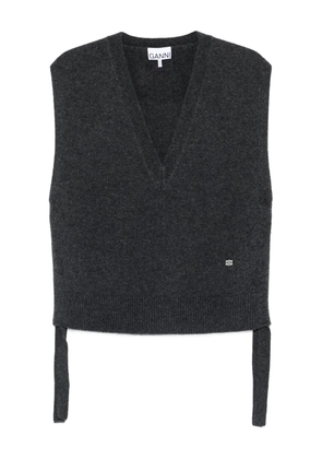 GANNI V-neck sleeveless vest - Grey