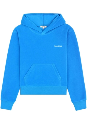 Sporty & Rich embroidered-logo fleece hoodie - Blue