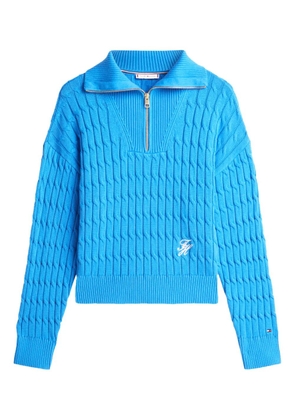 Tommy Hilfiger zip cable-knit sweater - Blue