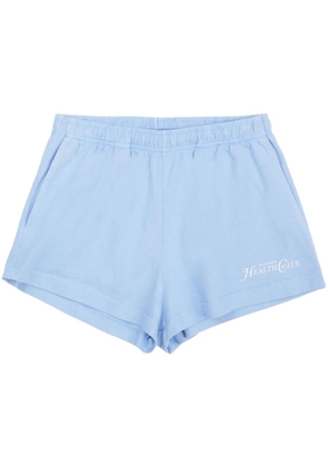 Sporty & Rich logo-print cotton shorts - Blue
