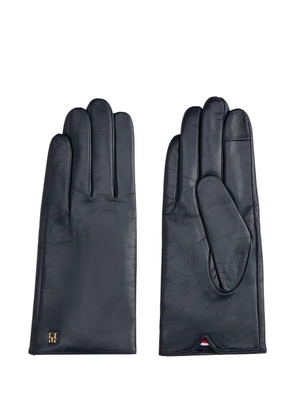 Tommy Hilfiger logo leather gloves - Blue