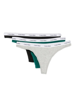 Calvin Klein logo-waistband thongs (pack of three) - Green