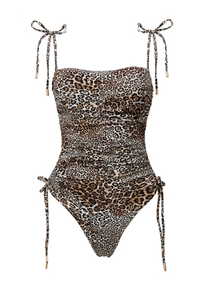 SOFIA ERHAN Lyra animal-print tie swimsuit - Brown