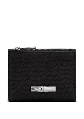 Longchamp Le Roseau textured leather cardholder - Black
