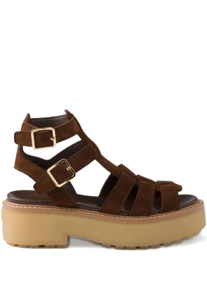 Prada 50mm buckle-strap platform sandals - Brown