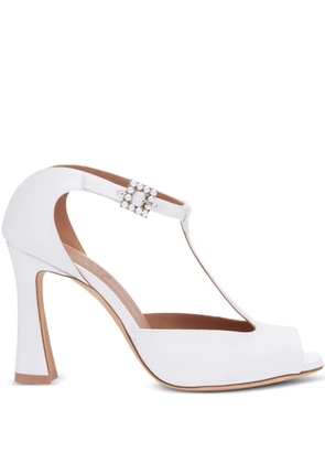 Malone Souliers 90mm pearl-embellished T-bar sandals - White