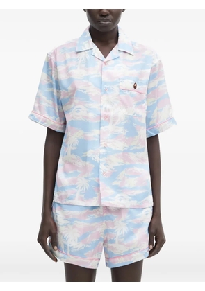 A BATHING APE® short-sleeve pocket patterned shirt - Blue