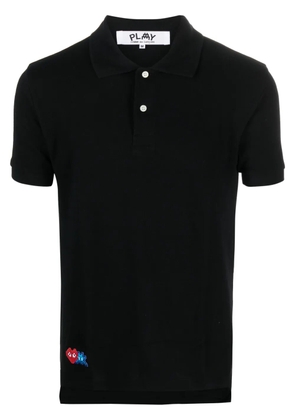Comme Des Garçons Play x Invader logo-appliqué polo shirt - Black