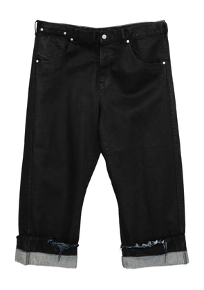 marina yee rolled-hem wide-leg trousers - Black