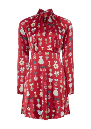 Temperley London Gloriette medal-print mini dress - Red