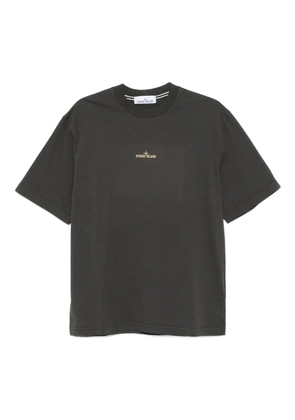 Stone Island logo-embroidered cotton T-shirt - Grey