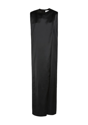 Yves Salomon heavy wool satin maxi dress - Black