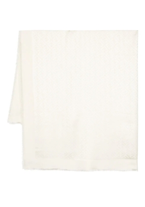FENDI monogram-pattern print scarf - Neutrals