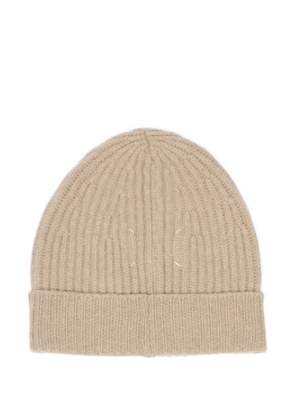 Maison Margiela ribbed wool beanie - Neutrals