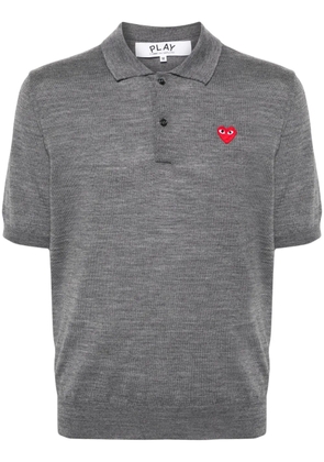 Comme Des Garçons Play heart-patch wool polo shirt - Grey