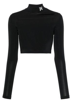Palm Angels embroidered-logo cropped top - Black