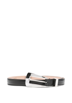 KHAITE Lucca silver-tone buckle belt - Black