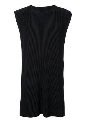 Homme Plissé Issey Miyake pleated long tank top - Black