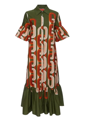La DoubleJ Choux chain-link print dress - Green