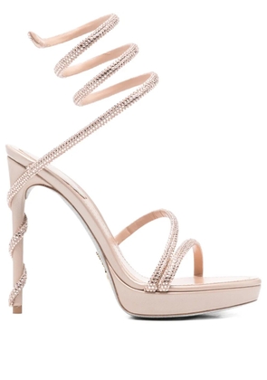 René Caovilla Margot plataform heeled sandals - Neutrals