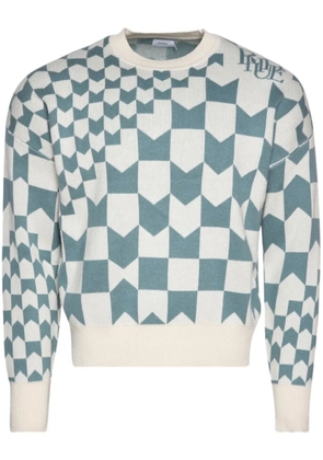 RHUDE Racing monogram-intarsia jumper - Neutrals