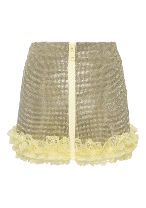 Self-Portrait zip-fastening skirt - Yellow