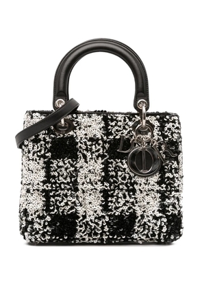 Christian Dior Pre-Owned 2014 Medium Lambskin Sequin Embellished Lady Dior satchel - Black