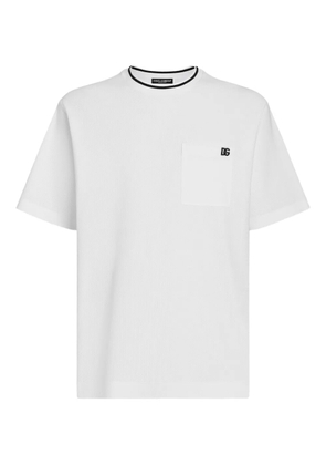 Dolce & Gabbana logo-embroidered cotton t-shirt - White