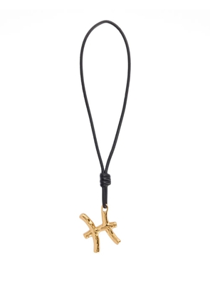 Jil Sander Zodiac charm leather necklace - Gold
