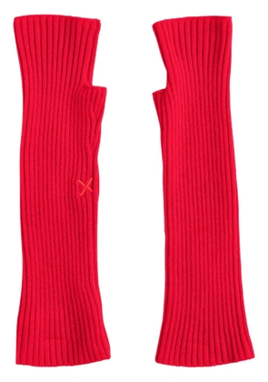 Chinti & Parker ribbed-knit fingerless gloves - Red