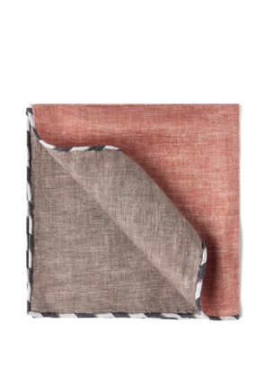 Brunello Cucinelli striped-trim silk pocket square - Red