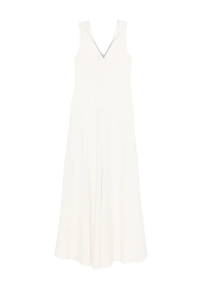 Brunello Cucinelli V-neck sleeveless maxi dress - Neutrals