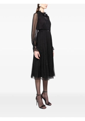 NISSA crystal-detail silk midi dress - Black