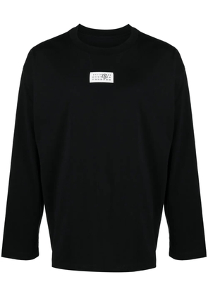 MM6 Maison Margiela numbers motif-patch long-sleeve T-shirt - Black