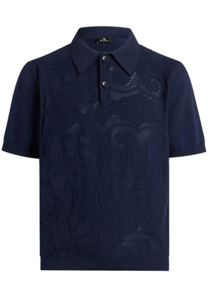 ETRO textured knit polo shirt - Blue