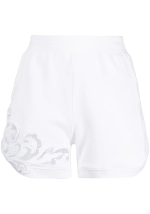 Ermanno Scervino lace-trim high-waisted shorts - White