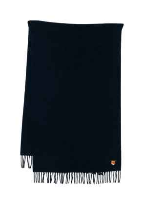 Maison Kitsuné embroidered-logo scarf - Blue