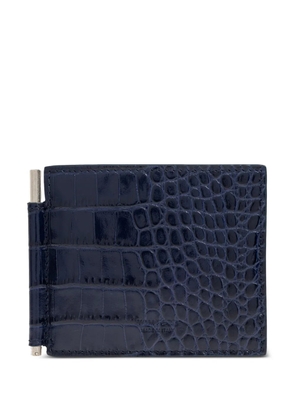 TOM FORD crocodile-effect card holder - Blue
