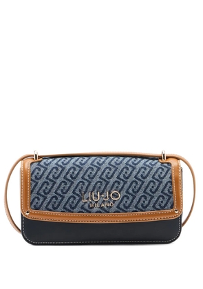 LIU JO small jacquard flap crossbody bag - Blue