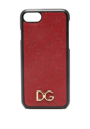 Dolce & Gabbana iPhone 7 embossed logo-plaque phone case - Red