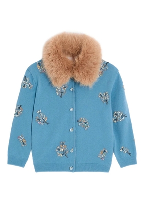 Valentino Garavani embroidered wool cardigan - Blue